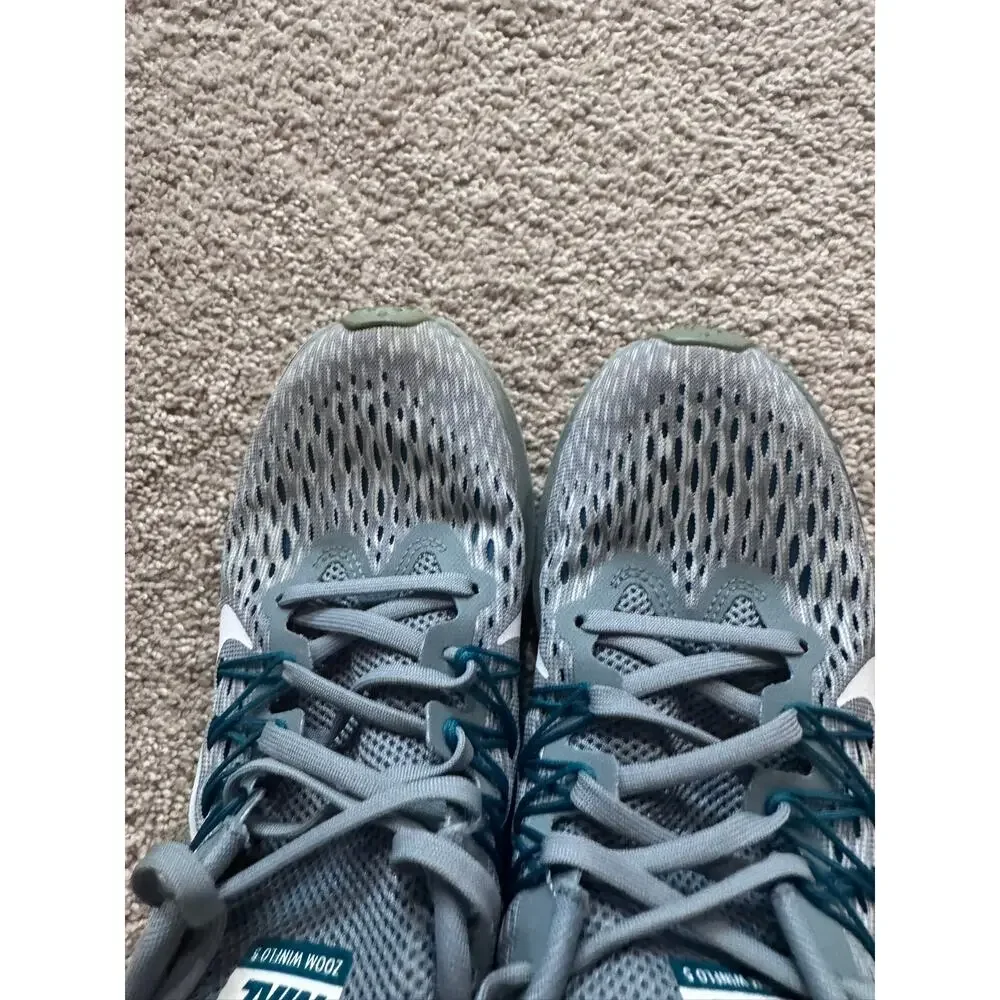 Nike Zoom Winflo 5 Running Sneakers Shoes Women's Size 6.5 Gray w/ Teal & White